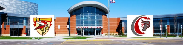 Viking Village with Alumni and Education Foundation logos 