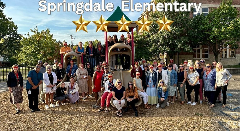 Photo of Springdale Elementary Staff on the Playground